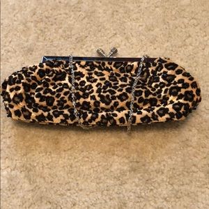 Cheetah Print Beaded Clutch
